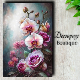 Orchid Rosen Dream Decoupage Seidenpapier