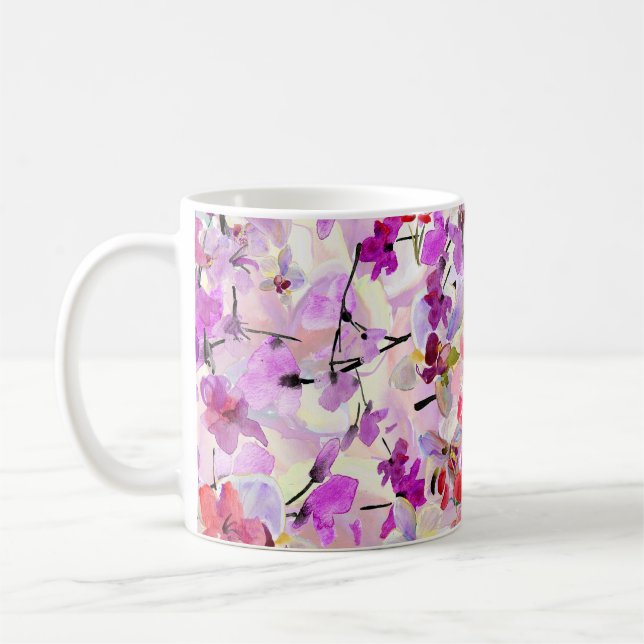 Orchid-Sakura Aquarellbilder Kaffeetasse (Links)