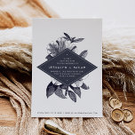 Orchid-Save the Date-Karte Mitternacht Save The Date<br><div class="desc">Moody und faszinierend mit einem modernen, minimalistischen Look, bietet unsere Midnight Orchid Save the Date-Karte eine schlichte und dennoch auffällige Farbpalette aus tiefstem Mitternachtsblau und knalligem Weiß. Ihre Hochzeitsdetails werden auf einem langgestreckten, diamantförmigen Set auf einer detaillierten Vintagen Blumenvorlage in modernem Weiß dargestellt. Fügen Sie weitere Details hinzu, wie Ihre...</div>