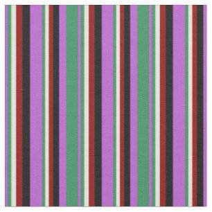 Orchid, Sea Green, Light Yellow, Dark Red & Black Stoff