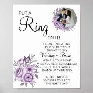 Orchid Setz einen Ring Brautparty-Spielschild Poster