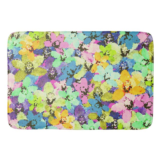 Orchid-Stain-Glass-Effekt, Memory-Foam-Bathmat Badematte (Vorderseite)