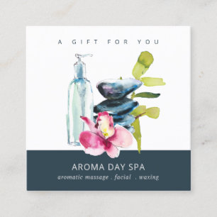 ORCHID STONE WELLNESS-CENTER MASSAGE THERAPIE GIFT QUADRATISCHE VISITENKARTE