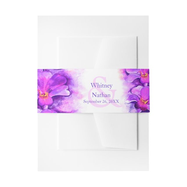 Orchid stylisierte lose Wasserfarbband Einladungsbanderole (Vorderseite Beispiel)