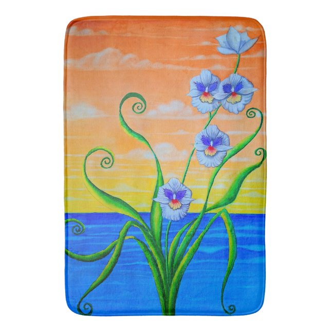 Orchid Sunset Badematte (Vorderseite Vertikal)