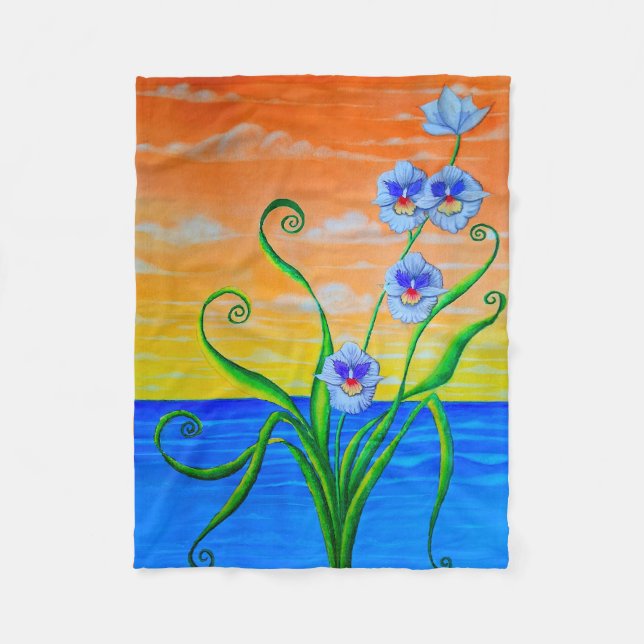 Orchid Sunset Fleecedecke (Vorderseite)