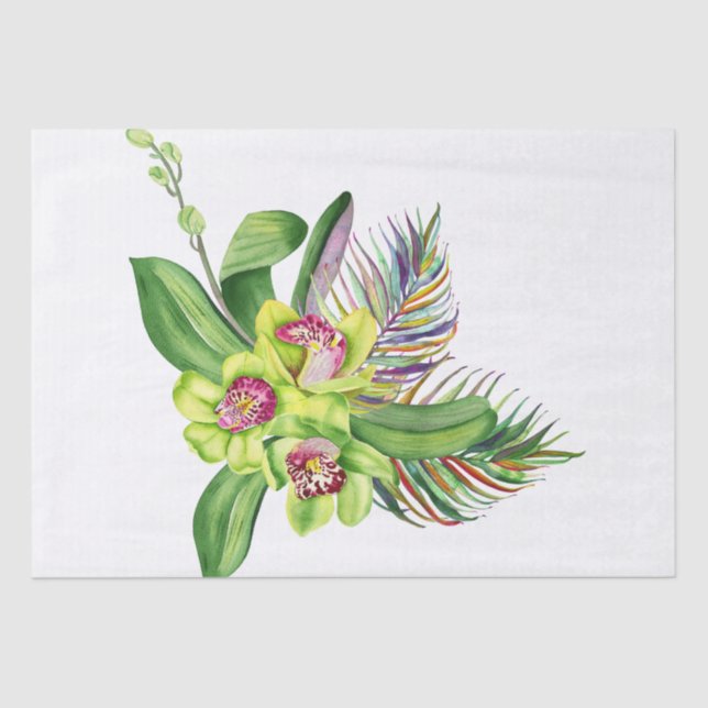 Orchid Tropical Bouquet Seidenpapier (Vorderseite)