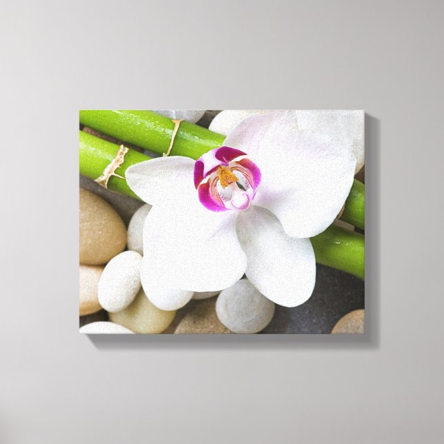 Orchid und Bamboo Leinwanddruck (Vorderseite)