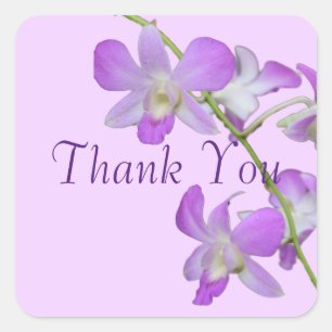 Orchid Vielen Dank lila Lavendel Quadratischer Aufkleber