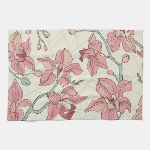 Orchid Vintages Muster: Elegantes Papier Geschirrtuch