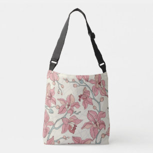 Orchid Vintages Muster: Elegantes Papier Tragetaschen Mit Langen Trägern