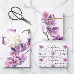Orchid Wrapping Paper Sheets Geschenkpapier Set