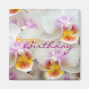 Orchidée • Aimant de joyeux anniversaire