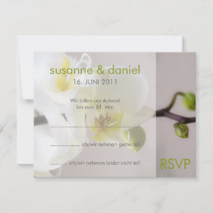 Orchidée blanche ・ Carte de réponse au mariage