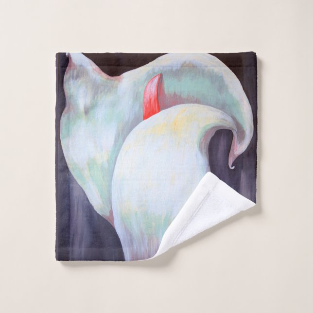 Orchidée blanche d'ivoire avec teintes citron Lila (Gant de toilette)