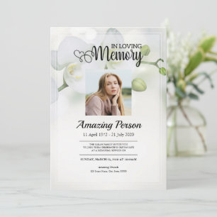 Orchidée blanche Ordre funéraire Invitation