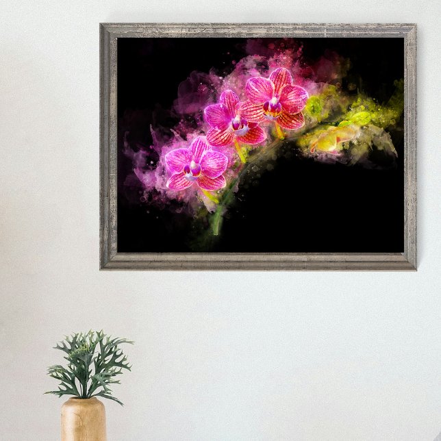 Orchidee Blume Aquarell - Rosa bb 01 Poster (Von Creator hochgeladen)