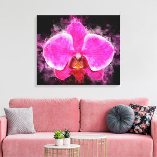 Orchidee Blume Aquarell - Rosa bb 02 Leinwanddruck