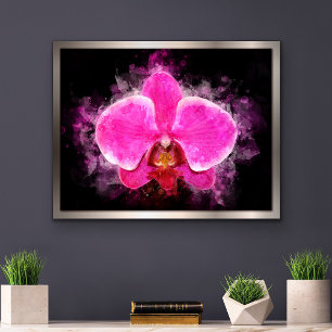 Orchidee Blume Aquarell - Rosa bb 02 Poster