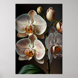 Orchidee Blume Weißes Motiv Poster