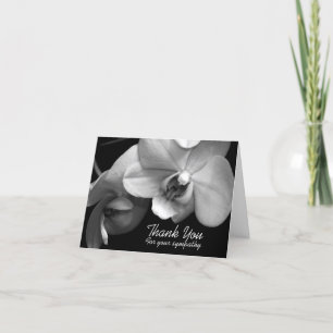 Orchidee BW-Beileid danken Ihnen Anmerkungs-Karte Dankeskarte