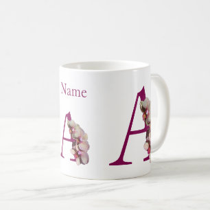 Orchidee Elegantes Monogramm Initiale A Personalis Kaffeetasse