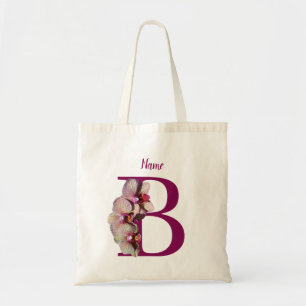 Orchidee Elegantes Monogramm Initiale B Personalis Tragetasche