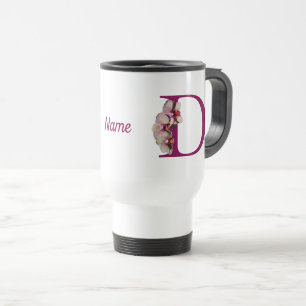 Orchidee Elegantes Monogramm Initiale D Personalis Reisebecher