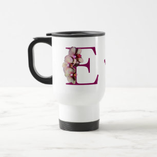 Orchidee Elegantes Monogramm Initiale E Personalis Reisebecher