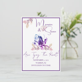 Orchidée Flower Enregistrer la date Mariage Carte