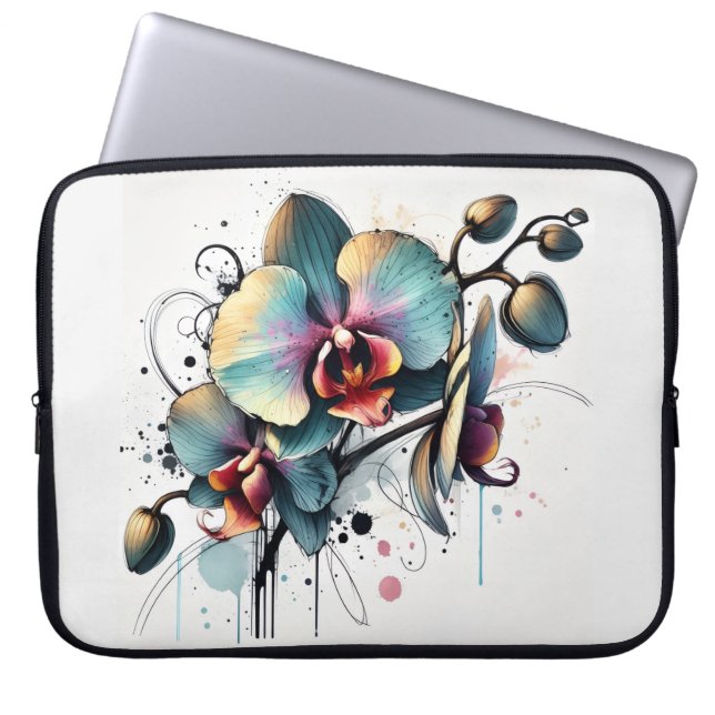 Orchidee Laptopschutzhülle (Vorderseite)