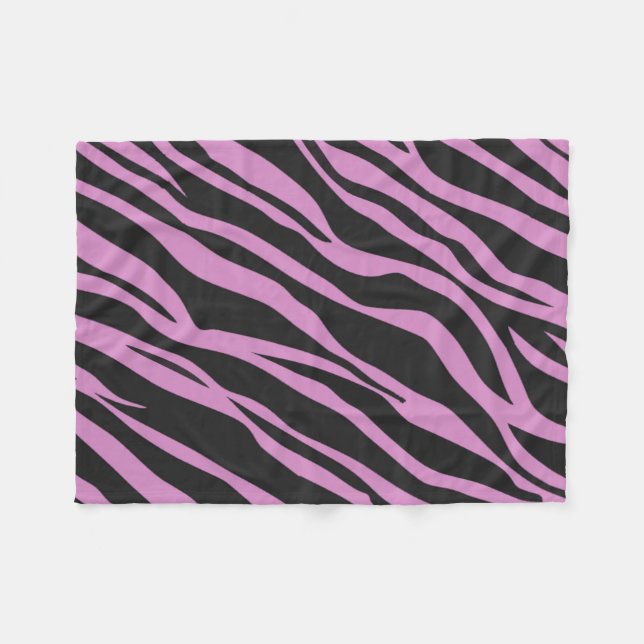 Orchidee Pink Zebra gestreift Fleecedecke (Vorderseite (Horizontal))