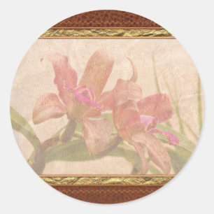 Orchidee - Rosa angehauch Runder Aufkleber