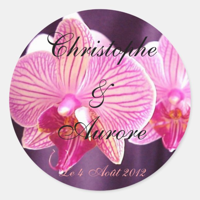 Orchidée rose Autocollant phalaénopsis (Devant)