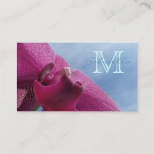 Orchidée rose : Cartes de visite de monogramme