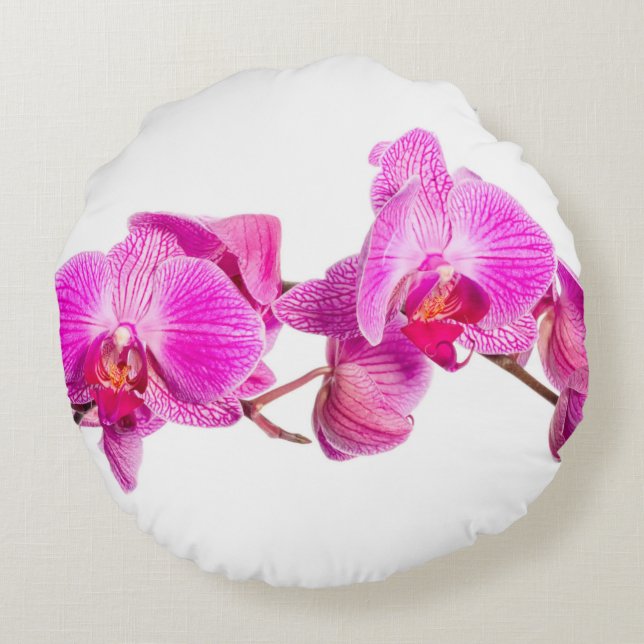 Orchidee Rundes Kissen (Rückseite)