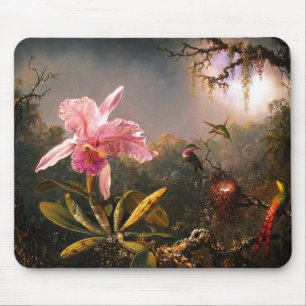 Orchidee und drei brasilianische Kolibris Mousepad