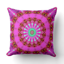Orchidée violette Abstraite Mandala No 2 Oreiller