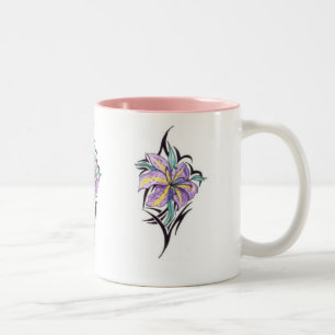 Orchidee zweifarbige Keramiktasse Tasse