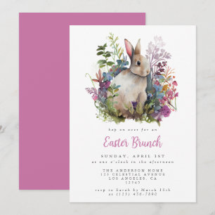 Orchideen-Aquarell-Blumen-Oster-Brunch Einladung