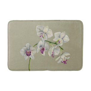 Orchideen-Aquarell-Malerei Badematte