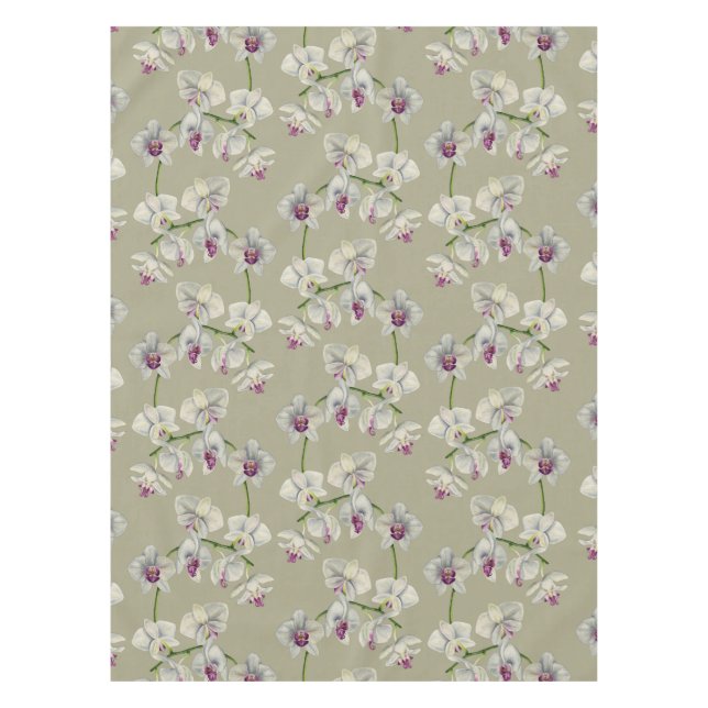 Orchideen-Aquarell-Malerei Tischdecke (Vorderseite)