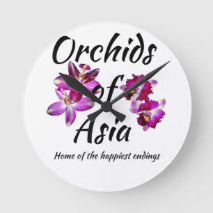 Orchideen Asiens Runde Wanduhr