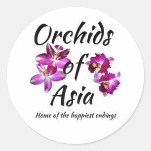 Orchideen Asiens Runder Aufkleber