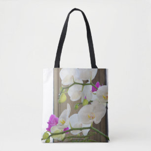 Orchideen auf einem ganz bedruckten Totbeutel Tasche