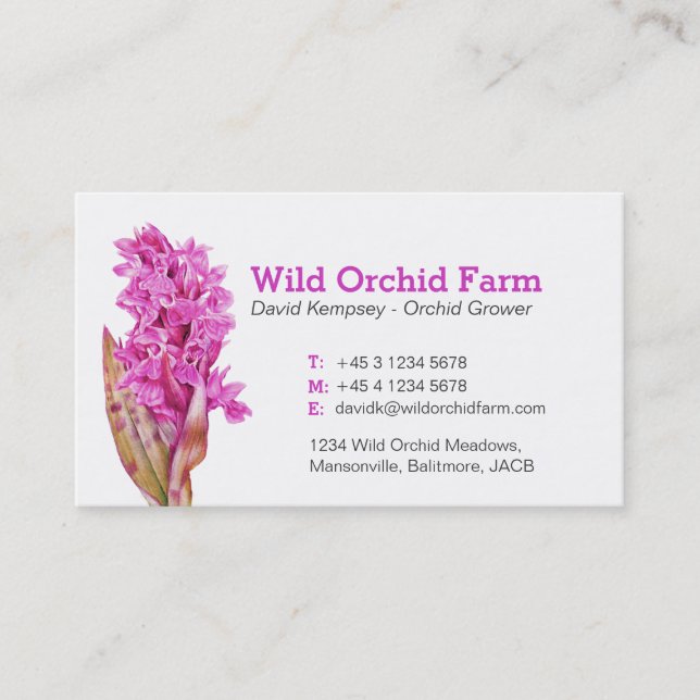 Orchideen-Bauers-/-Blumenzüchtergeschäftskarten Visitenkarte (Vorderseite)