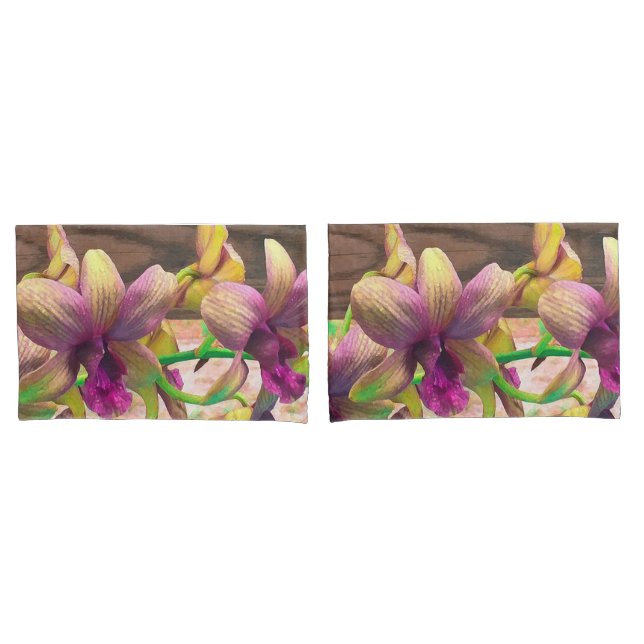 Orchideen blühen kissenbezug (Vorderseite-Set)