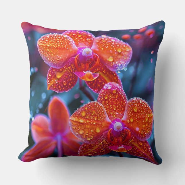 Orchideen-Blume Kissen (Vorderseite)