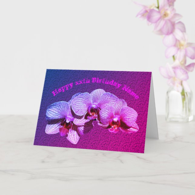 Orchideen Blume Personalisiert Geburtstag Karte (Orchidee)