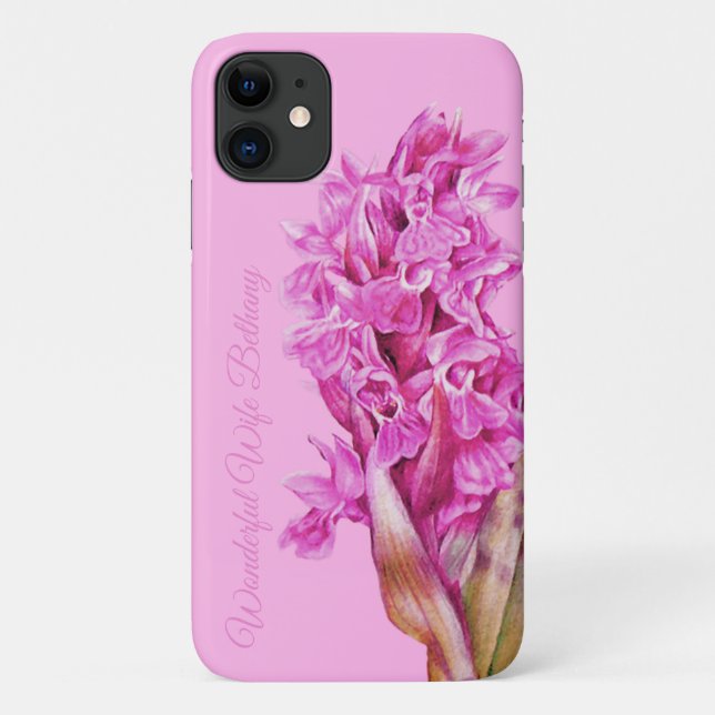 Orchideen-Blume-Rosa-Aquarellkunst Case-Mate iPhone Hülle (Rückseite)